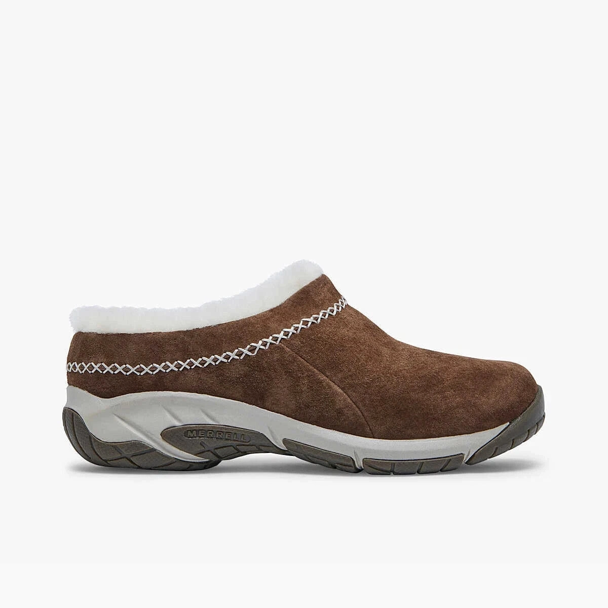 Merrell Encore Ice 4 J002038W Clog Womens Stone Suede Comfort Shoes GBNC492