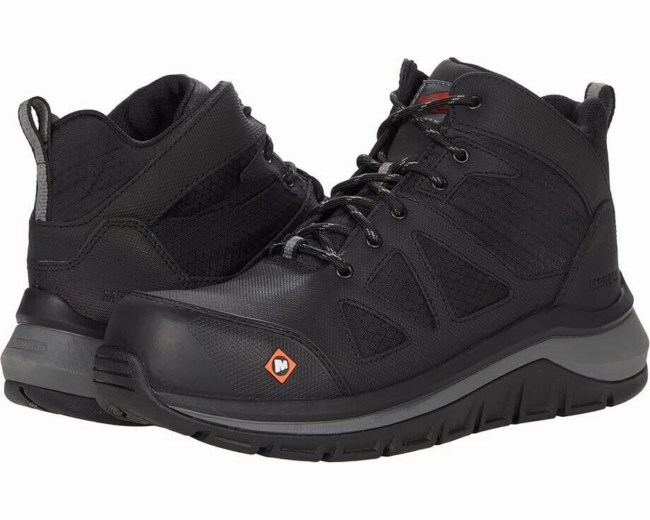 Merrell Work Fullbench Speed Mid CF J003319-001 Men 6.5 Black Work Shoes ZPO1518 Mens Chukka Boots outlet deals