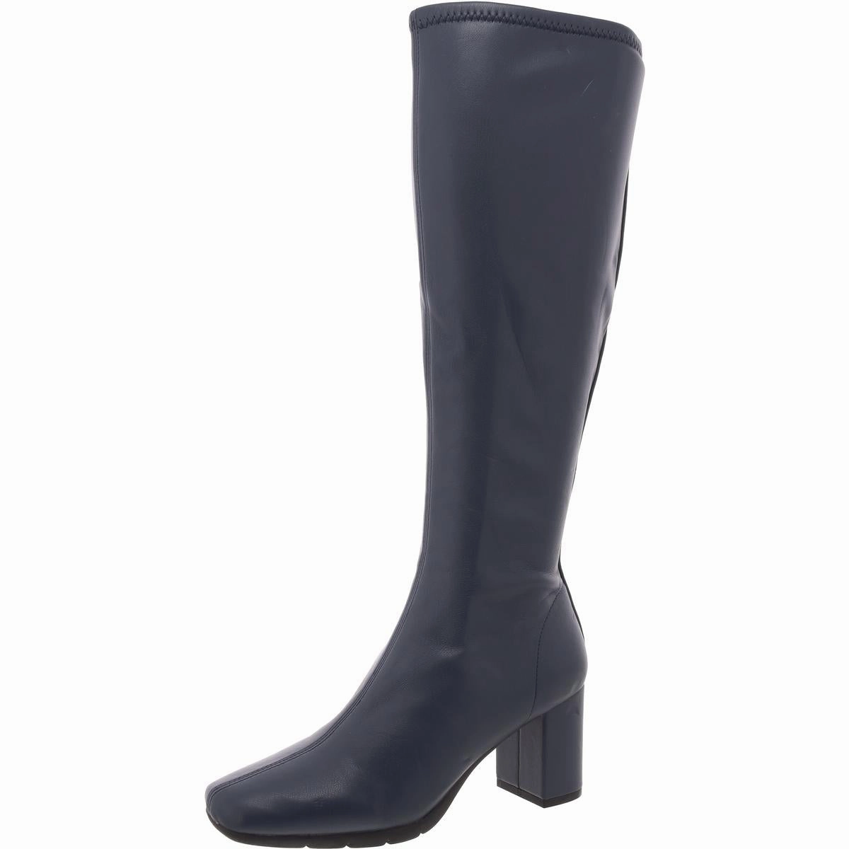 Micah Womens Stretch Block Heel Knee-High Boots