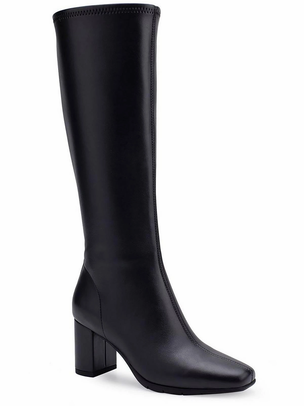 Micah Womens Stretch Block Heel Knee-High Boots