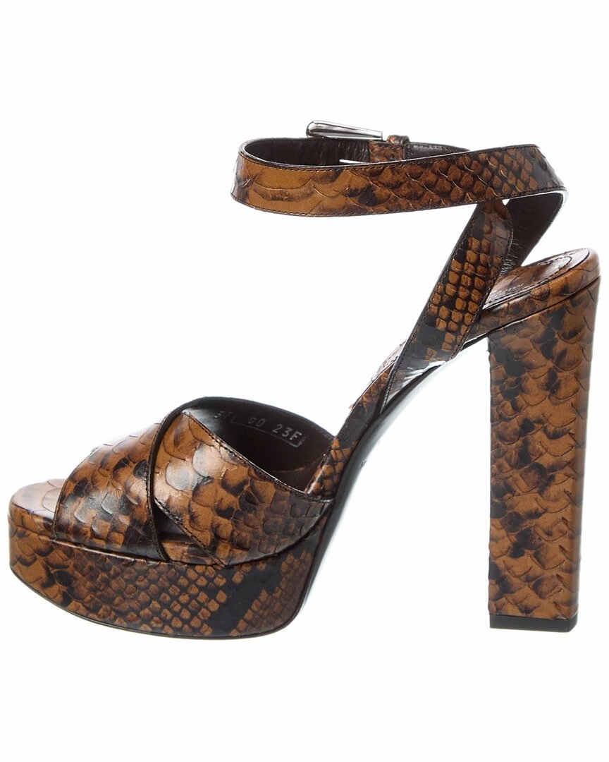 Michael Kors Cannon Runway Python-Embossed Leather Platform Sandal