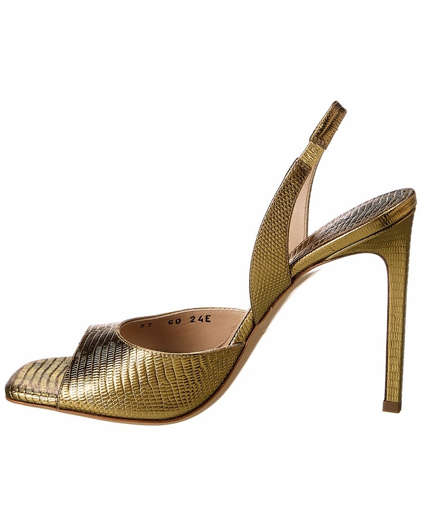Michael Kors Collection Marisa Lizard-Embossed Leather Slingback Sandal