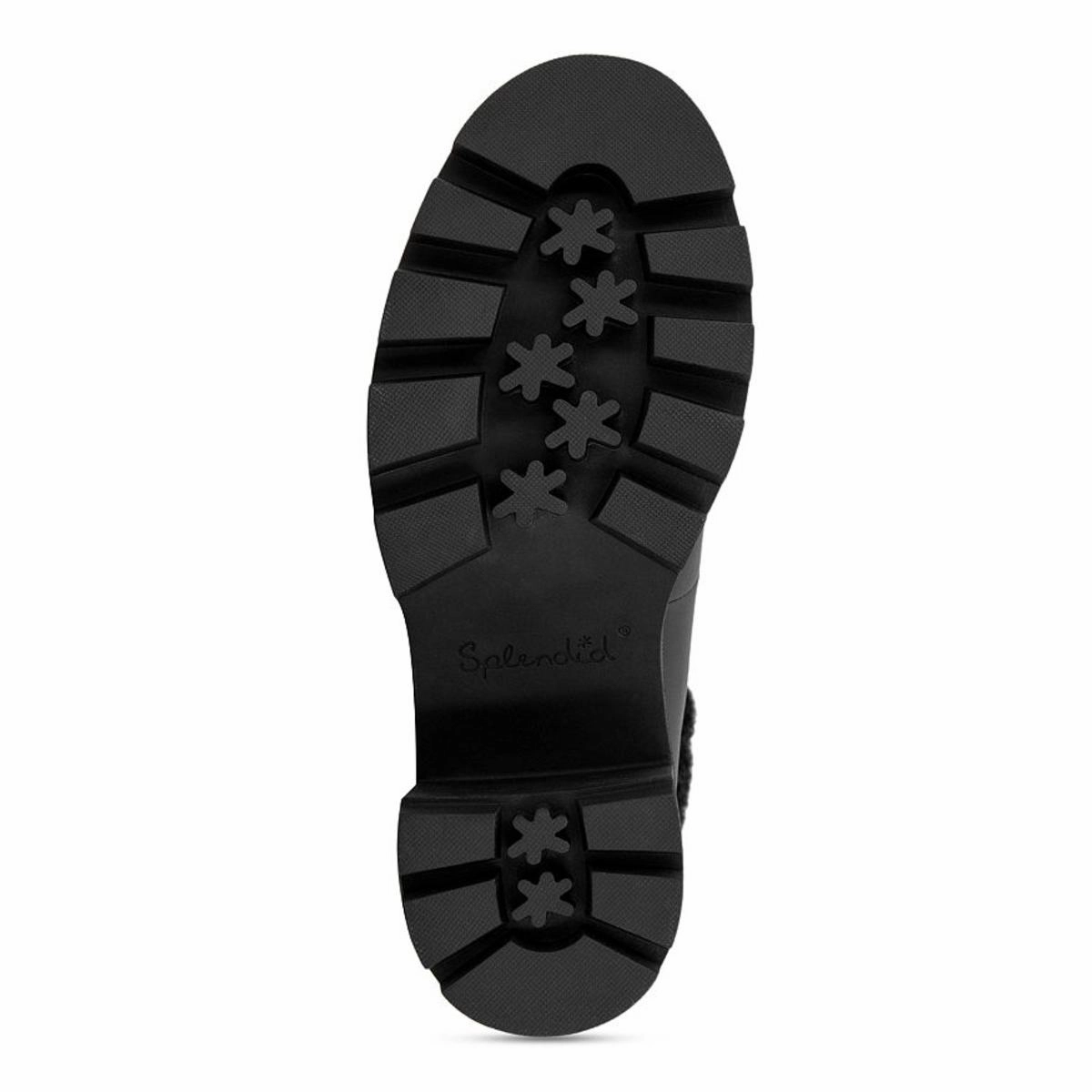 Mikayla Womens Leather Block Heel Combat & Lace-up Boots