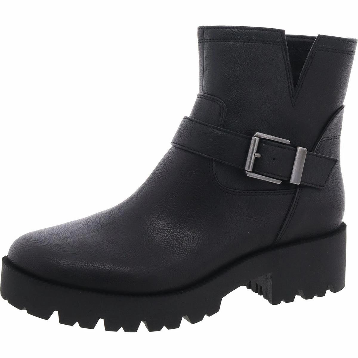 MILLER-2 Womens Faux Leather Laceless Ankle Boots