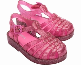 Mini Melissa Possession Shiny BB Sandal Toddler 8 Pink Glitter Adjustable FZP056 (Pink,8) Girls Athletic Shoes on sale