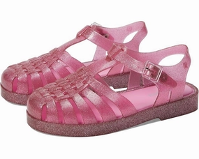 Mini Melissa Possession Shiny Sandals Kids US 2 Glitter Pink Cutout Ankle KHD158 Girls Athletic Shoes on sale