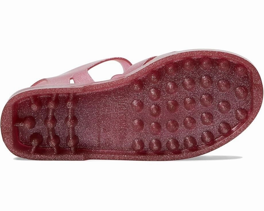 Mini Melissa Possession Shiny Sandals Kids US 2 Glitter Pink Cutout Ankle KHD158