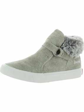 Mint Girls Canvas Faux Fur Sneakers Discount Girls Shoes with deals