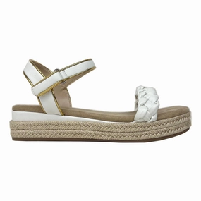 Miss April Wedge Sandal in White & Gold - Kids Girls Sandals summer sale
