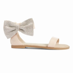 Miss Cambelle Crystal Bow Sandal in Blush Patent - Kids Girls Sandals summer sale