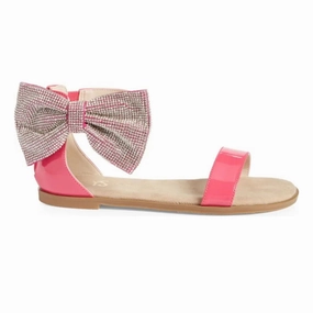 Miss Cambelle Crystal Bow Sandal in Hot Pink Patent - Kids Girls Sandals summer sale