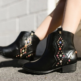 Miss Dallas Gem Western Boot in Black - Kids Girls Boots & Booties sale