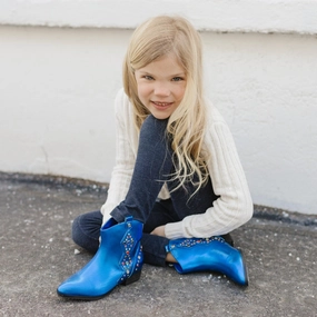 Miss Dallas Gem Western Boot in Blue - Kids Girls Boots & Booties sale