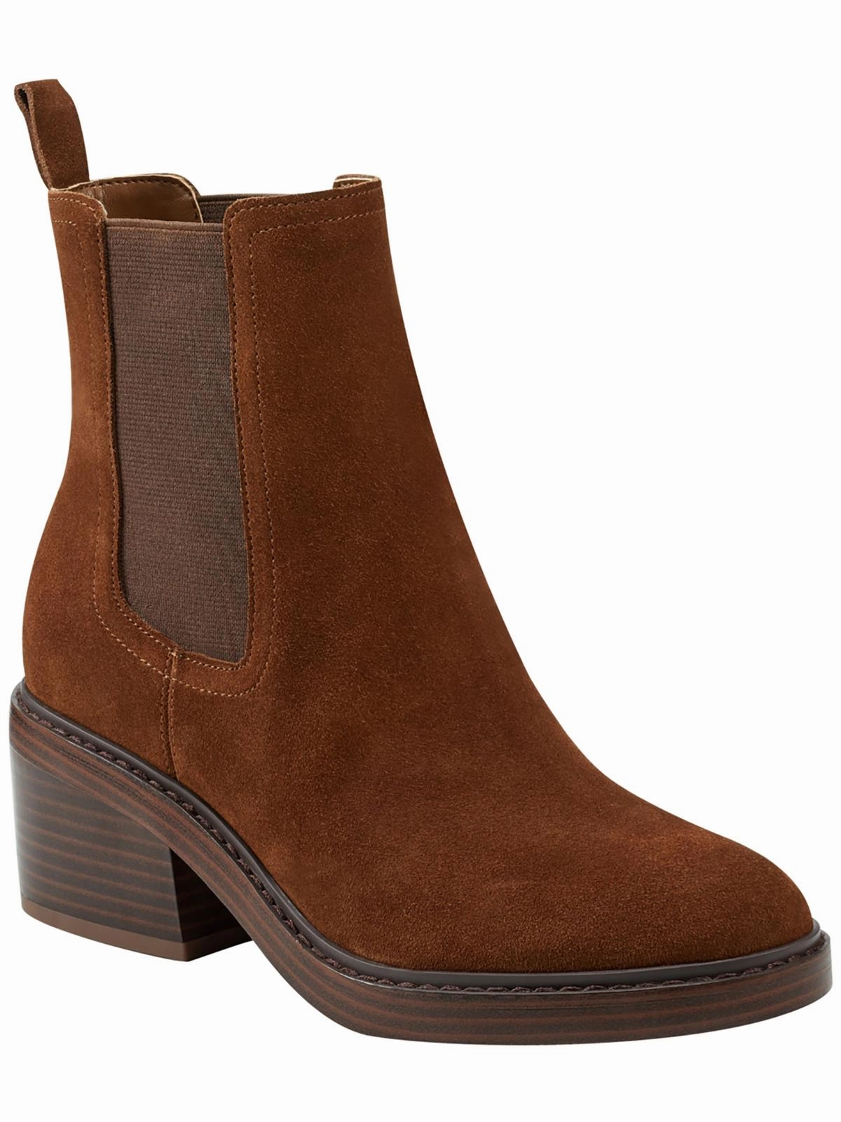 Modesty Womens Faux Leather Stack Heel Ankle Boots