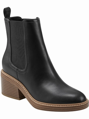 Modesty Womens Faux Leather Stack Heel Ankle Boots Womens Dress Boots for less