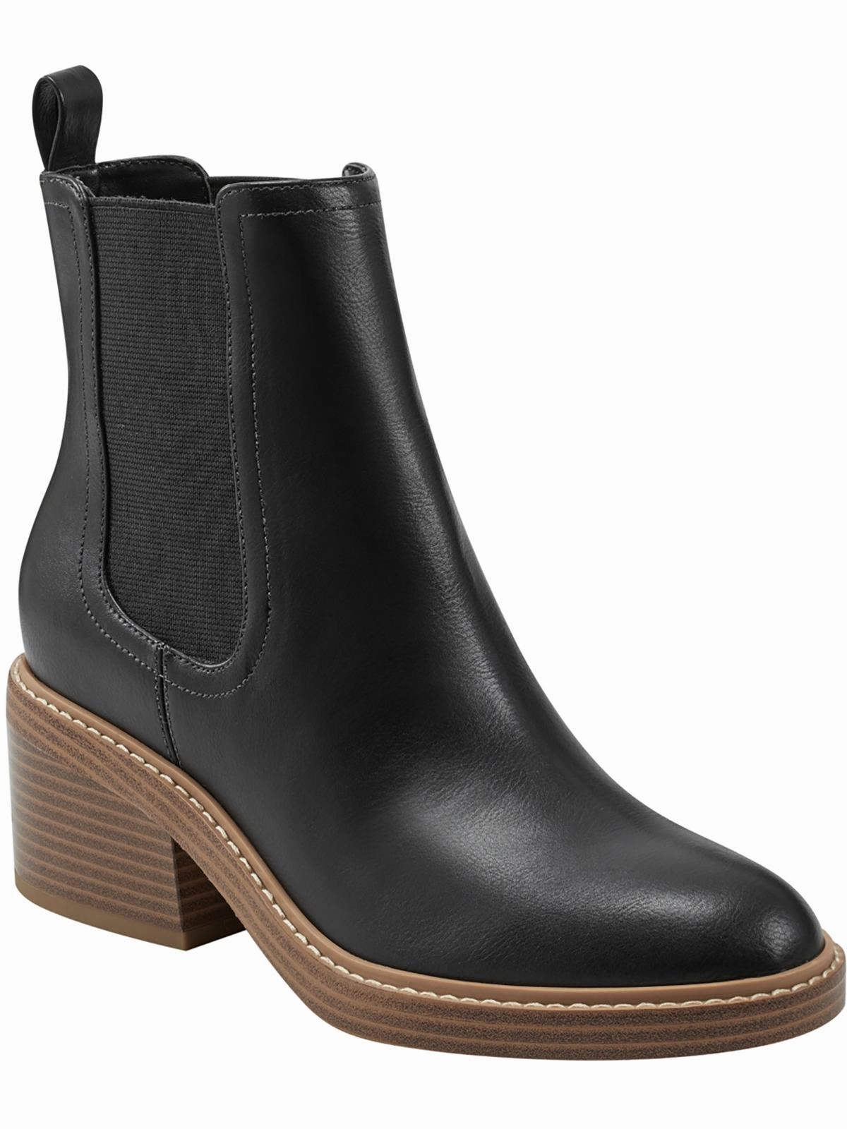 Modesty Womens Faux Leather Stack Heel Ankle Boots Womens Dress Boots for less