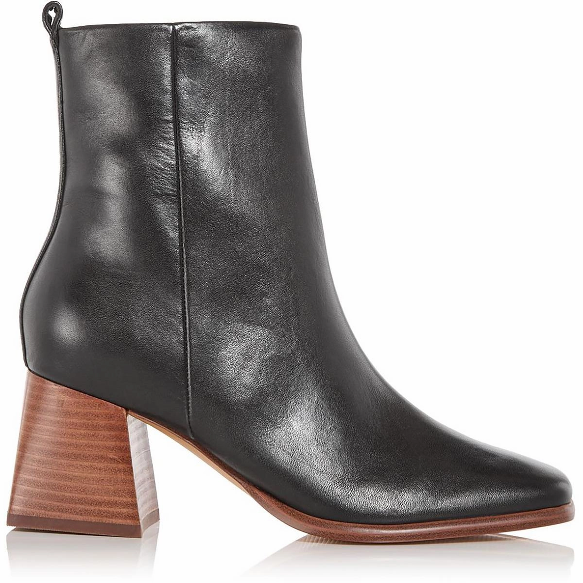 Modesty Womens Faux Leather Stack Heel Ankle Boots
