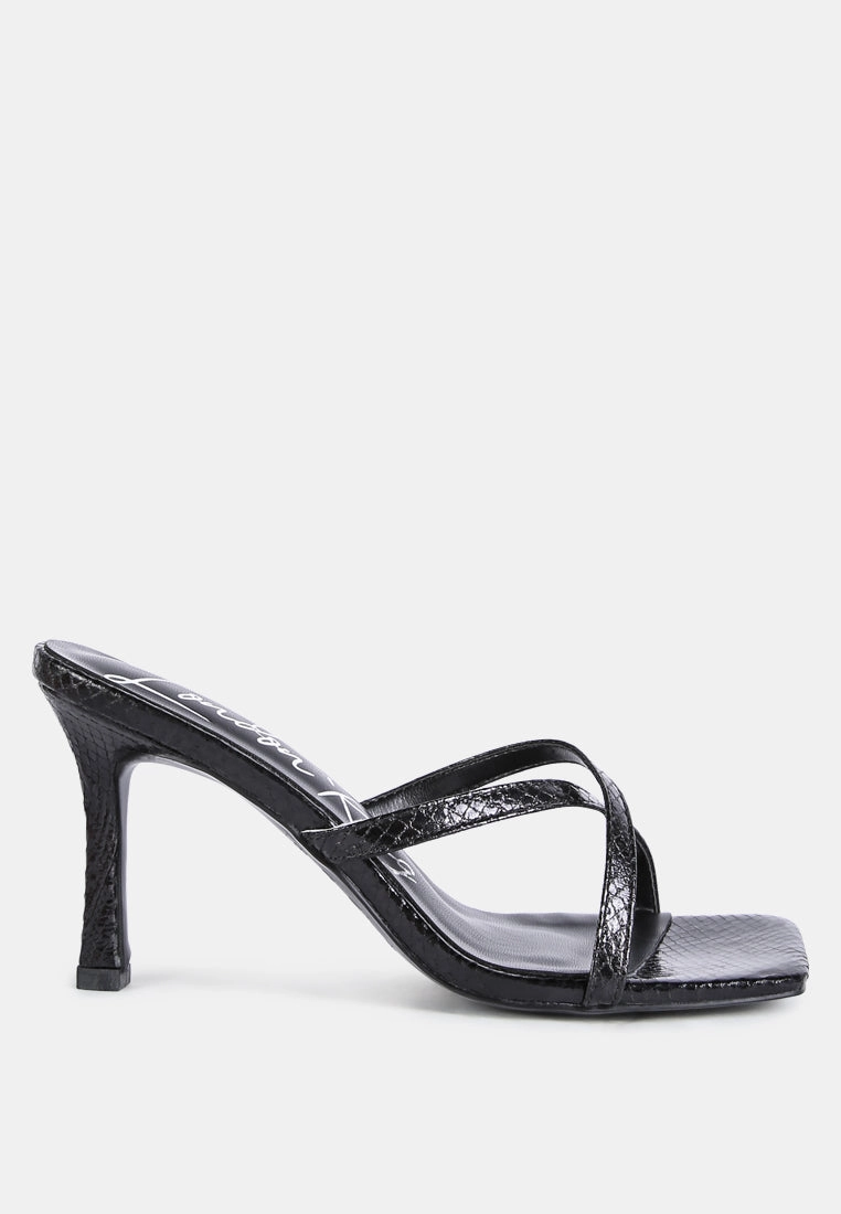 muriel croc cross strap slider sandals