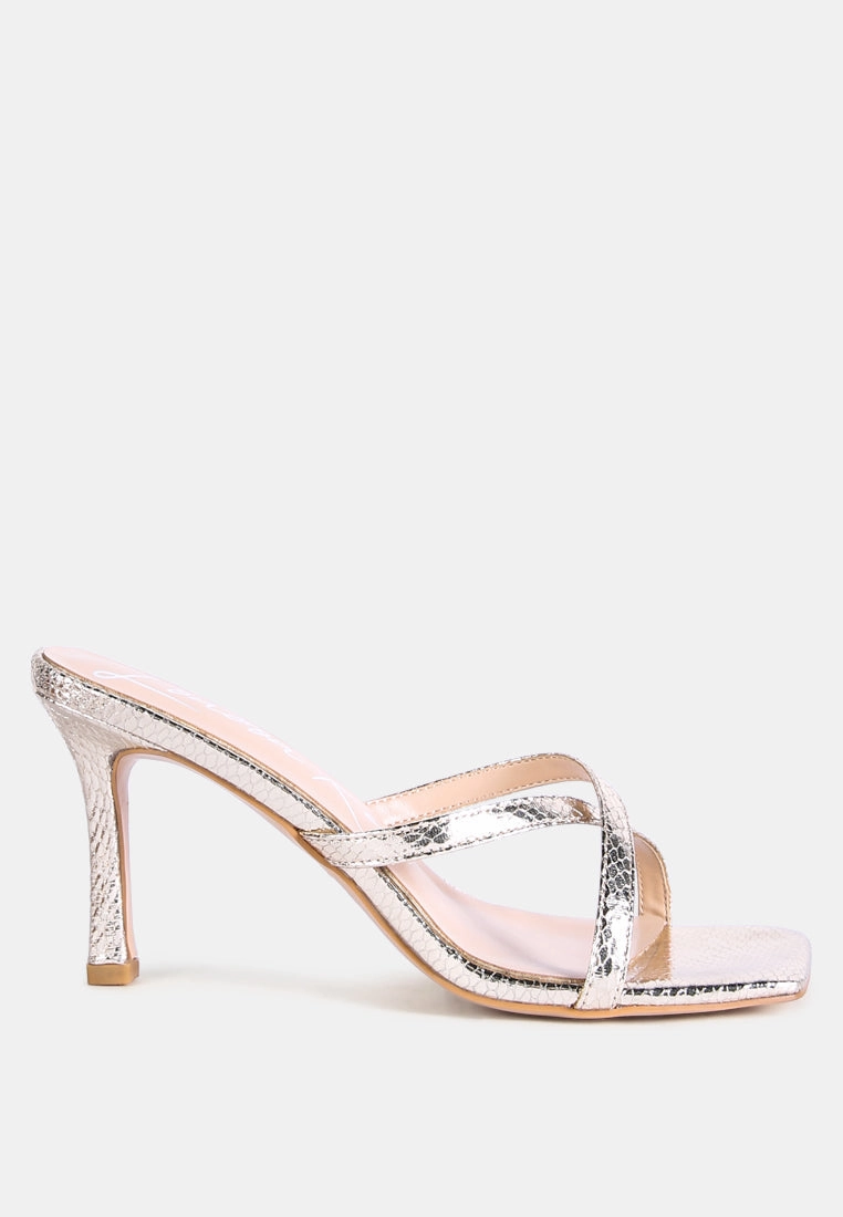 muriel croc cross strap slider sandals Summer Womens Sandals clearance