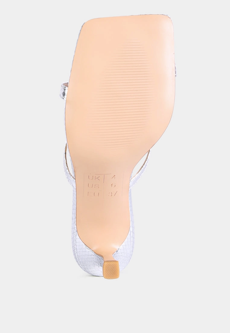 muriel croc cross strap slider sandals