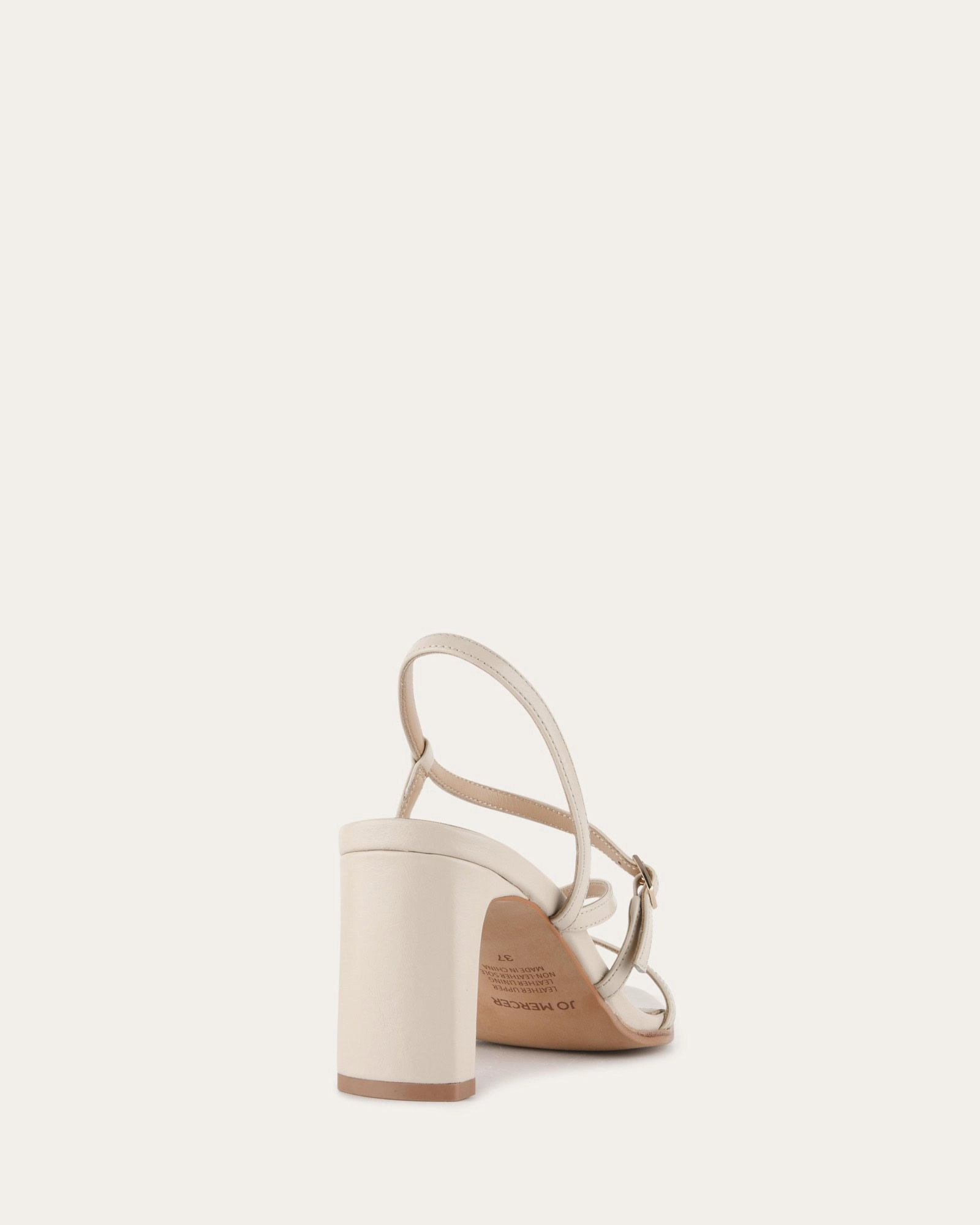 NALA MID HEEL SANDALS OFF WHITE LEATHER