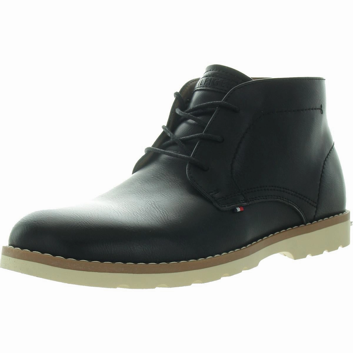 Natash Mens Lace-Up Faux Leather Chukka Boots Cheap Mens Boots & Chukkas