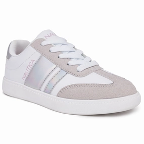 Nautica Girls' Holographic Lace-Up Sneaker Girls Athletic Shoes on sale