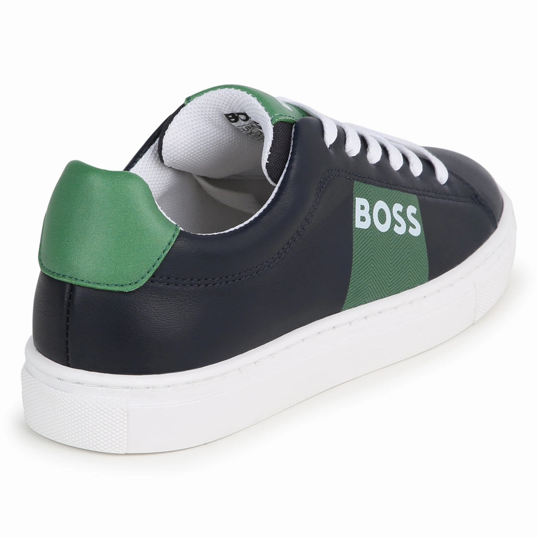 Navy & Green Logo Sneakers