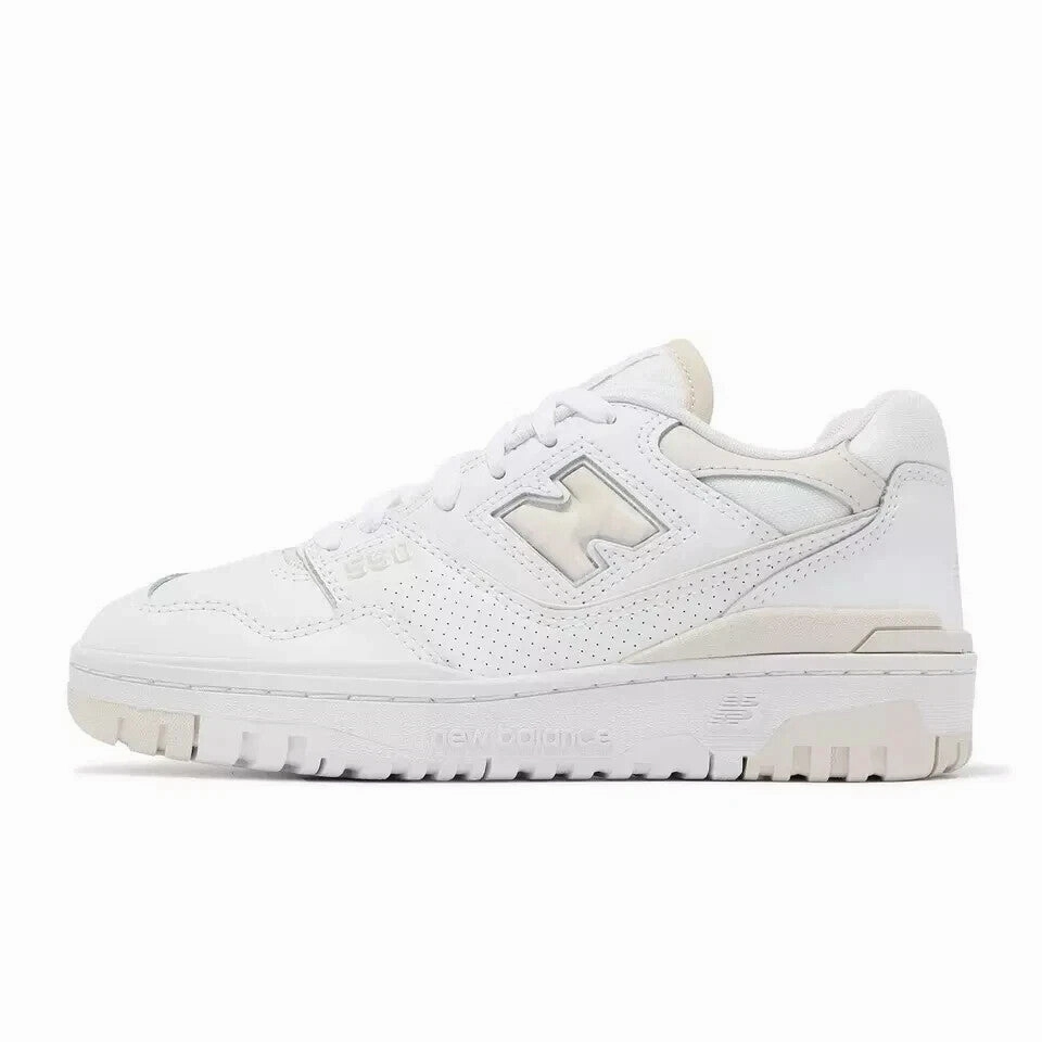 New Balance 550 BBW550BK Sneakers Women's White Leather Lifestyle Shoes TF6651 (White,9.5)