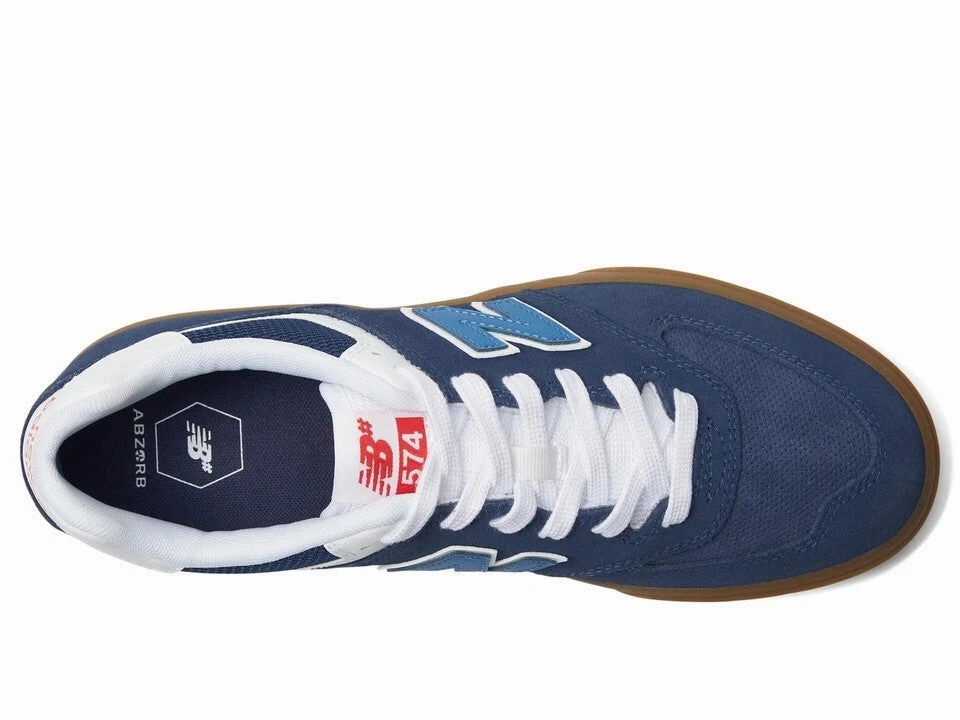 New Balance 574 Vulc Sneakers Mens US 9 Navy Gum Lace Up Skateboar Shoes EEE4270