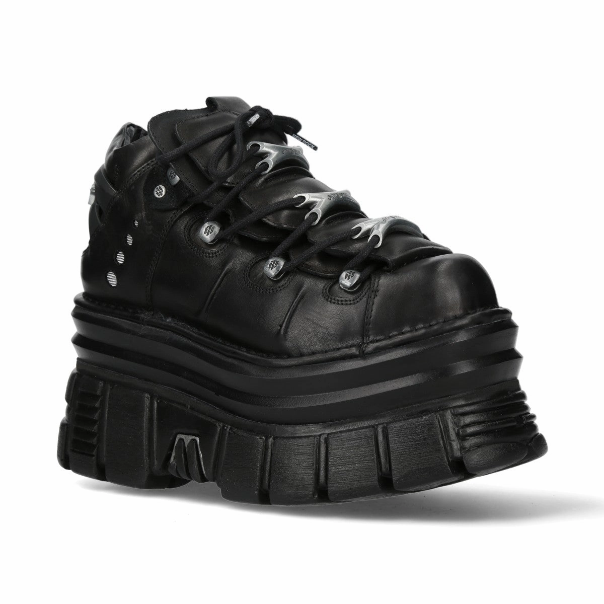 New Rock M-106-C178 Black Tower Gothic Punk Chunky Ankle Boots Discount Boots for Women