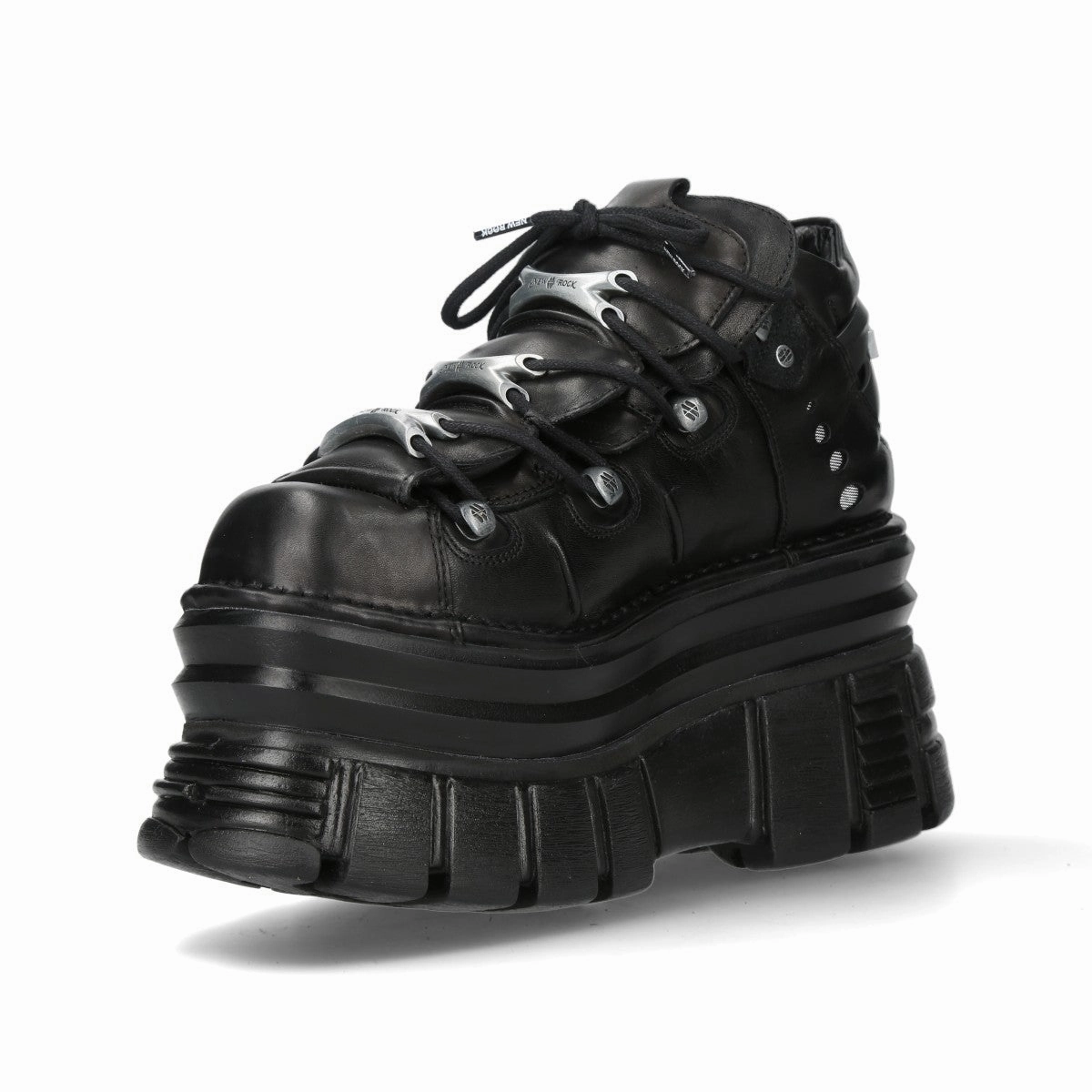 New Rock M-106-C178 Black Tower Gothic Punk Chunky Ankle Boots