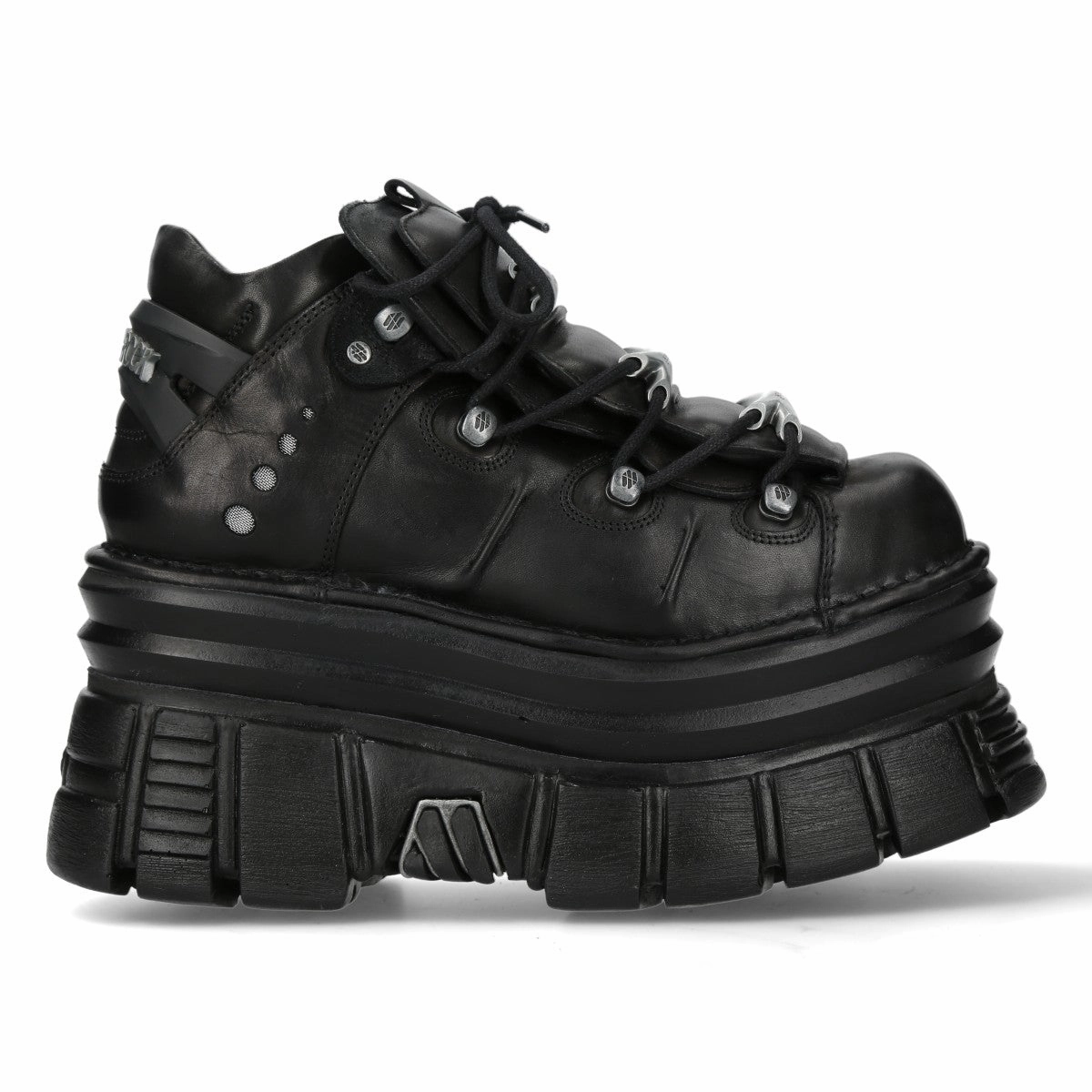 New Rock M-106-C178 Black Tower Gothic Punk Chunky Ankle Boots