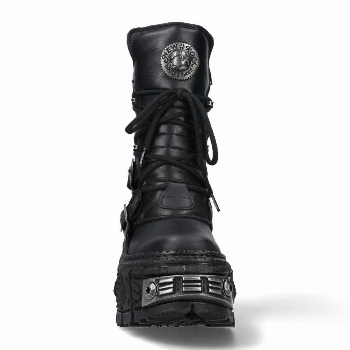 New Rock Mid-Calf Leather Platform Boots-WALL373-S3