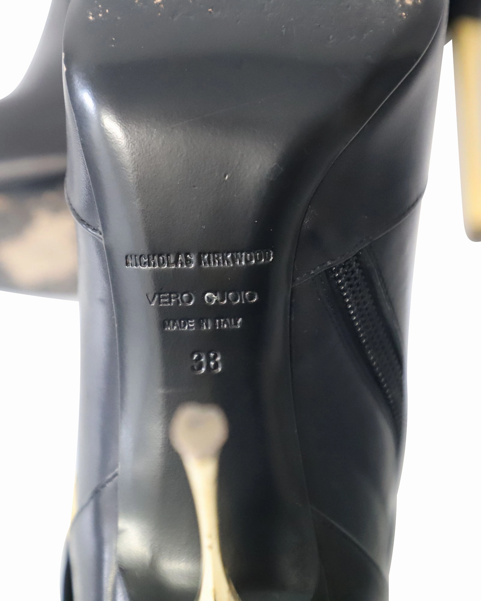 Nicholas Kirkwood Hexagon Ankle Boots in Black Leather