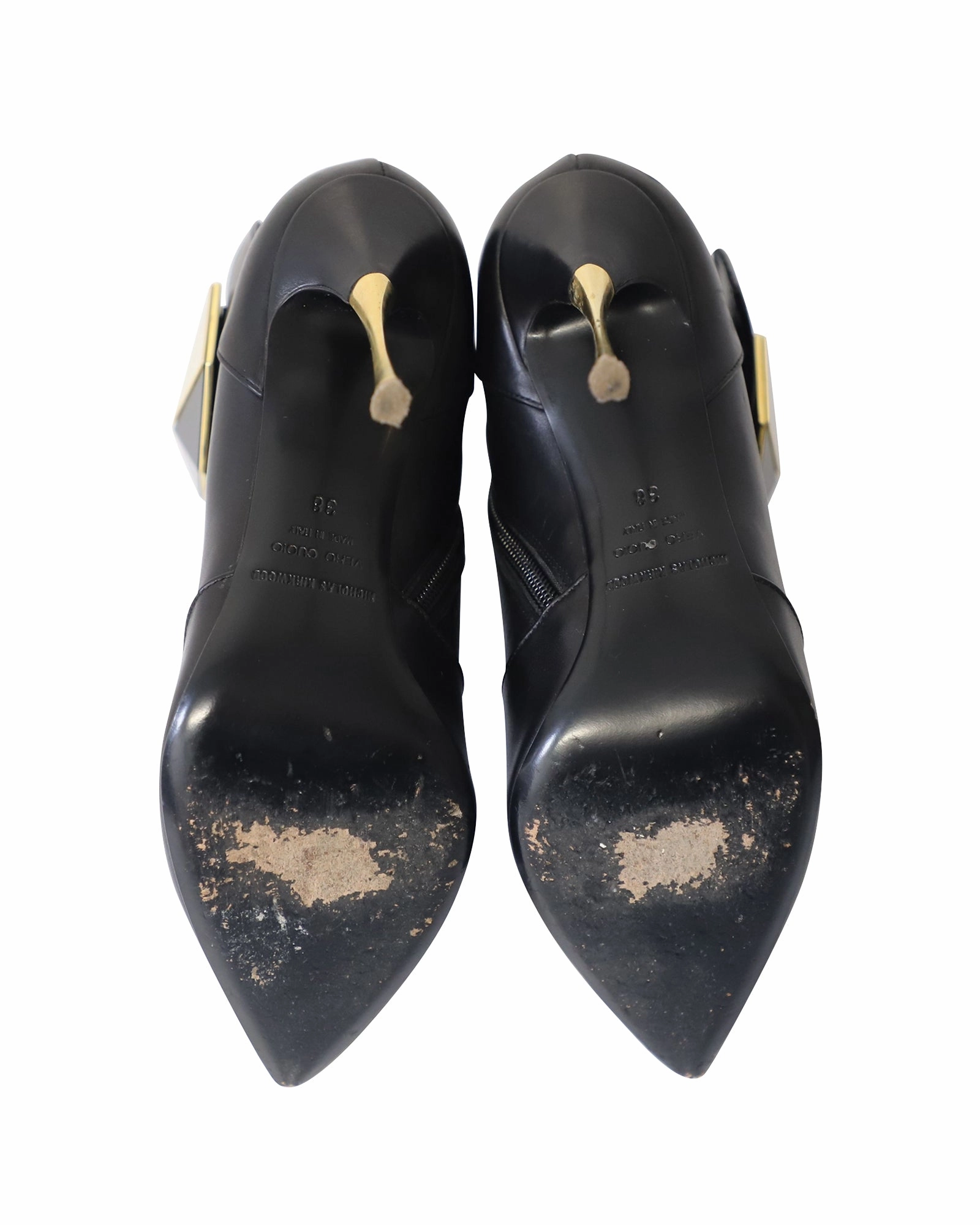 Nicholas Kirkwood Hexagon Ankle Boots in Black Leather