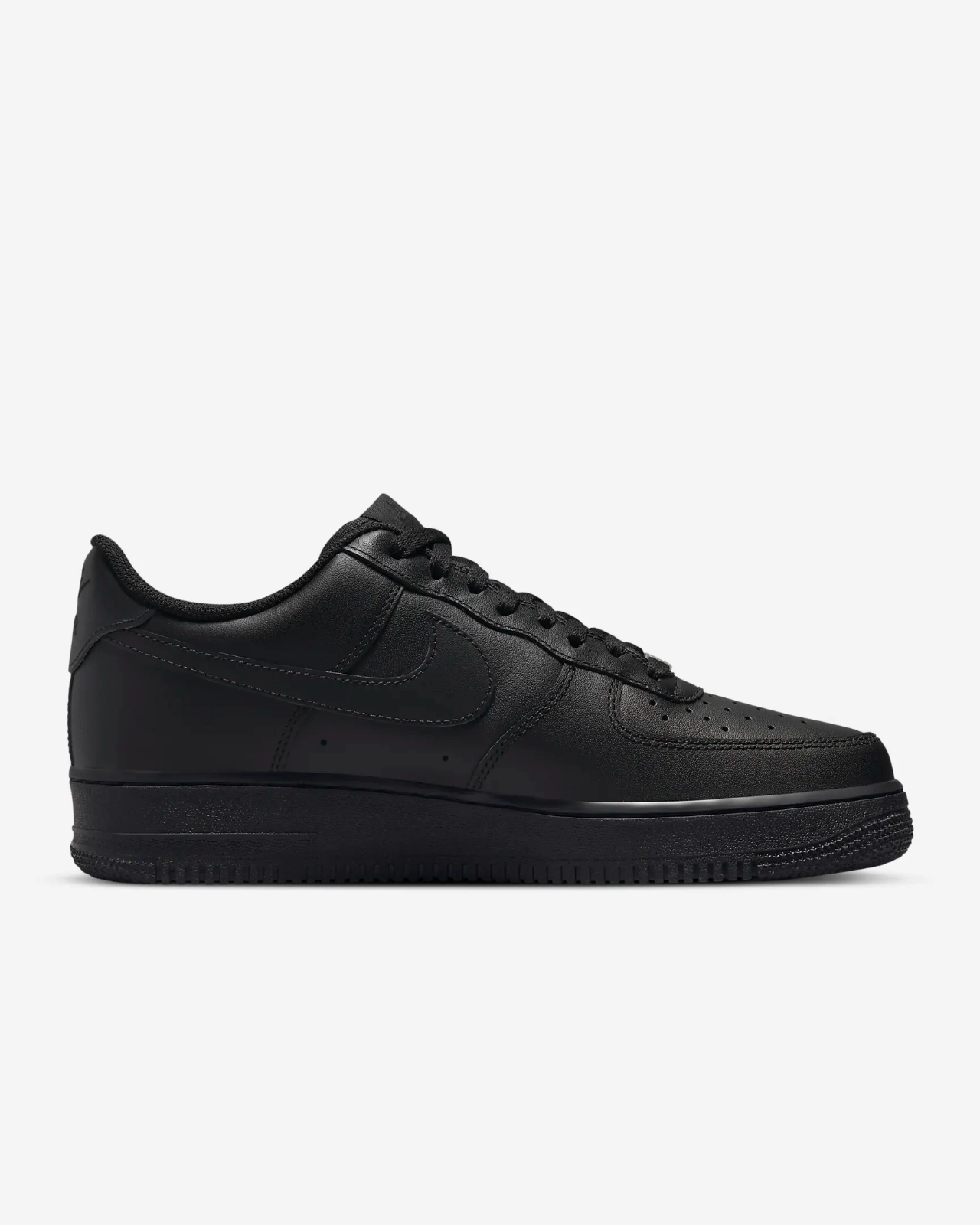 Nike Air Force 1 '07 CW2288-001 Sneakers Men's 7 Black Leather Basketball Shoes