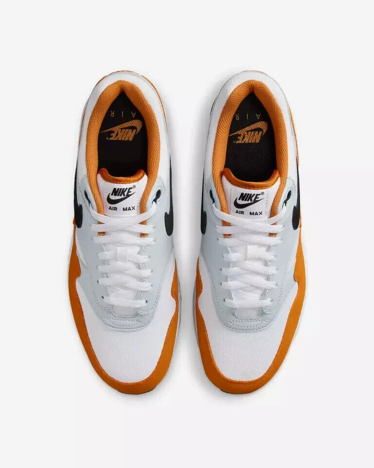 Nike Air Max 1 FN6952-101 Sneakers Men's White Orange Lifestyle Shoes TF5610