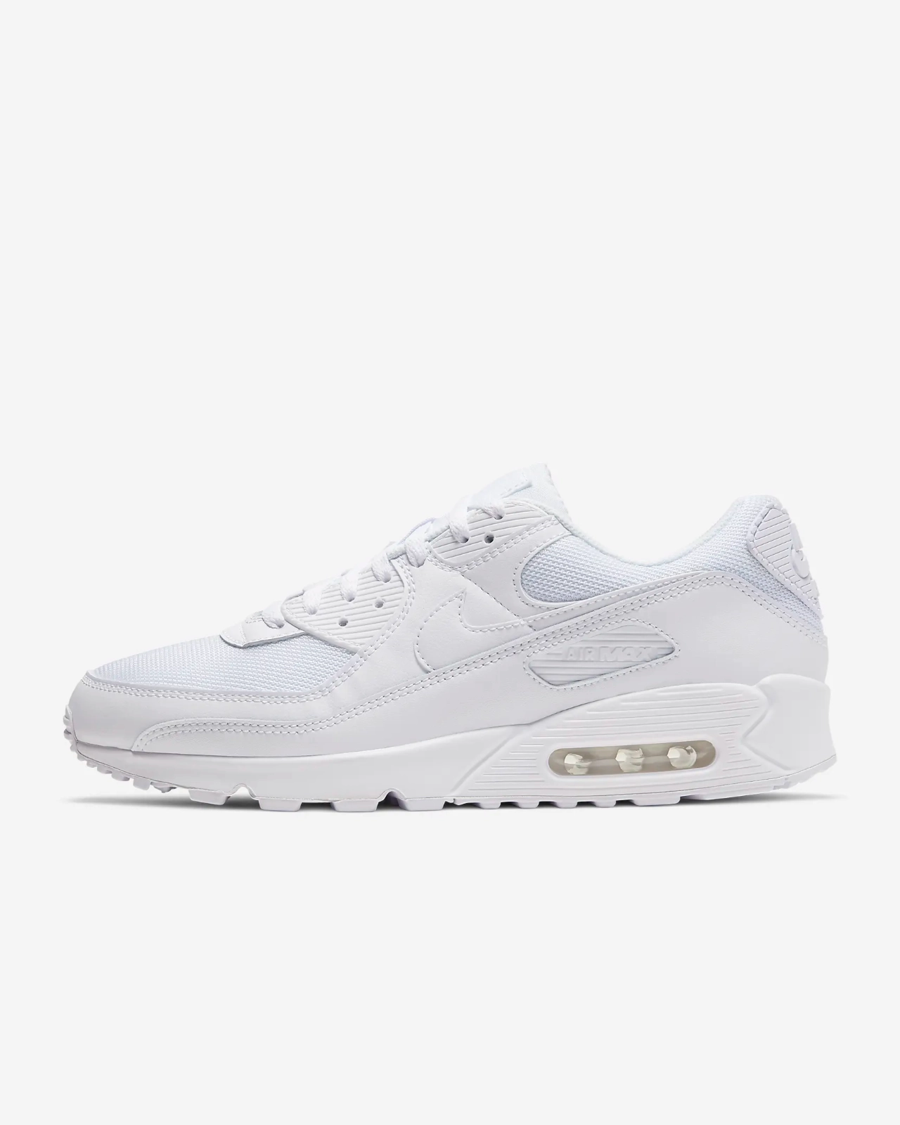 Nike Air Max 90 CN8490-100 Sneaker Men's White Leather Low Top Running Shoes