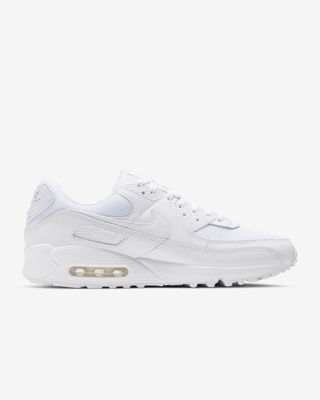 Nike Air Max 90 CN8490-100 Sneaker Men's White Leather Low Top Running Shoes