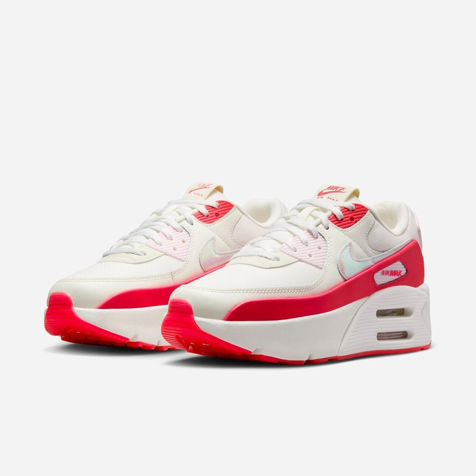 Nike Air Max 90 LV8 HF5073-133 Women's Sail Siren Red Lifestyle Shoes TF5844 (Ivory,9.5)