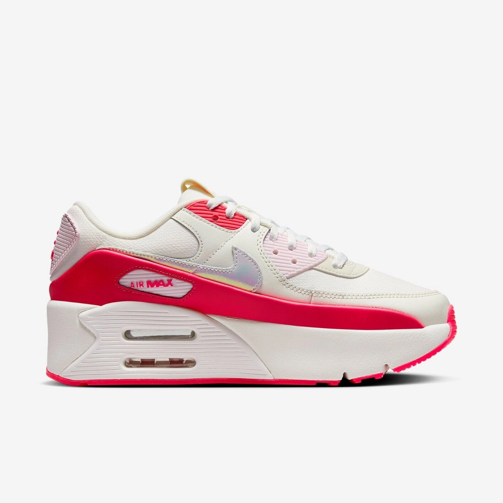 Nike Air Max 90 LV8 HF5073-133 Women's Sail Siren Red Lifestyle Shoes TF5844 (Ivory,9.5)