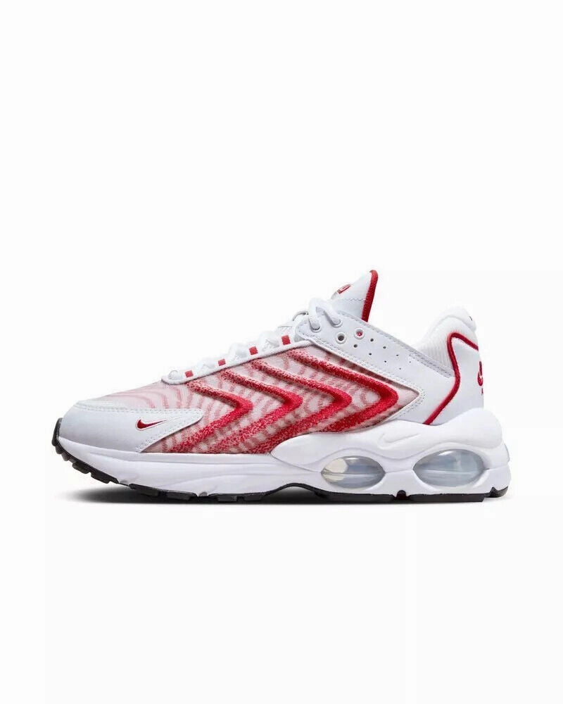 Nike Air Max TW DQ3984-104 Sneakers Unisex White Red Lace Up Casual Shoes NR8437 (White,9) Mens Athletic Shoes clearance sale