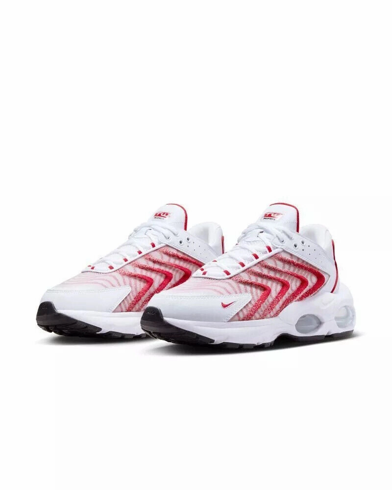 Nike Air Max TW DQ3984-104 Sneakers Unisex White Red Lace Up Casual Shoes NR8437 (White,9)