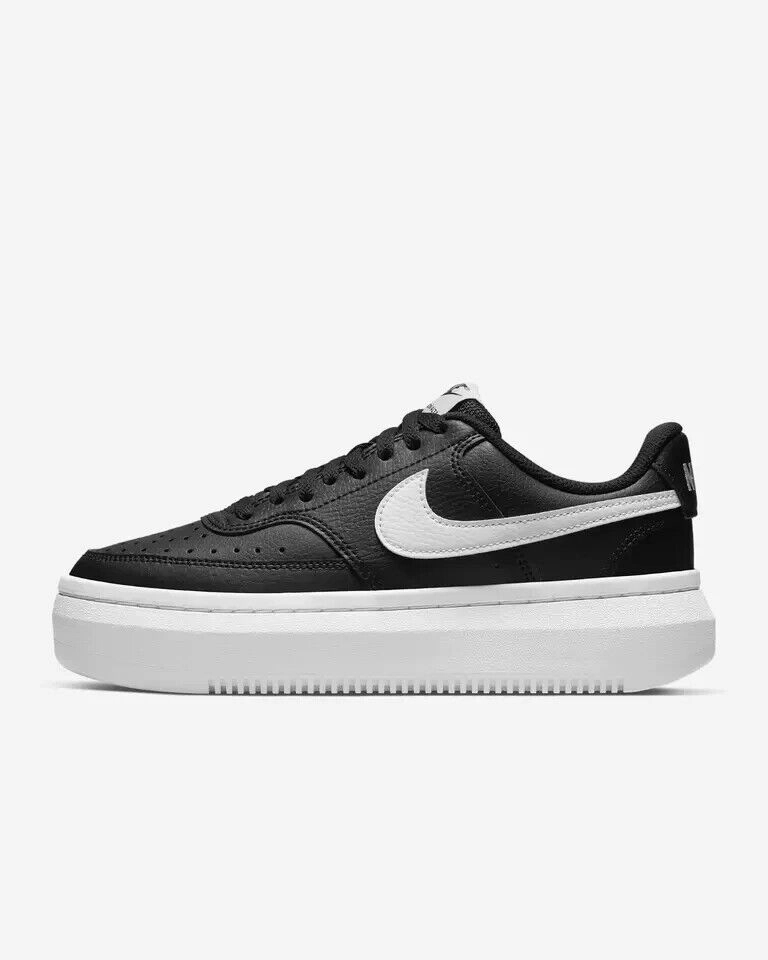 Nike Court Vision Alta DM0113-002 Sneakers Women's Black Leather Low Top Shoes