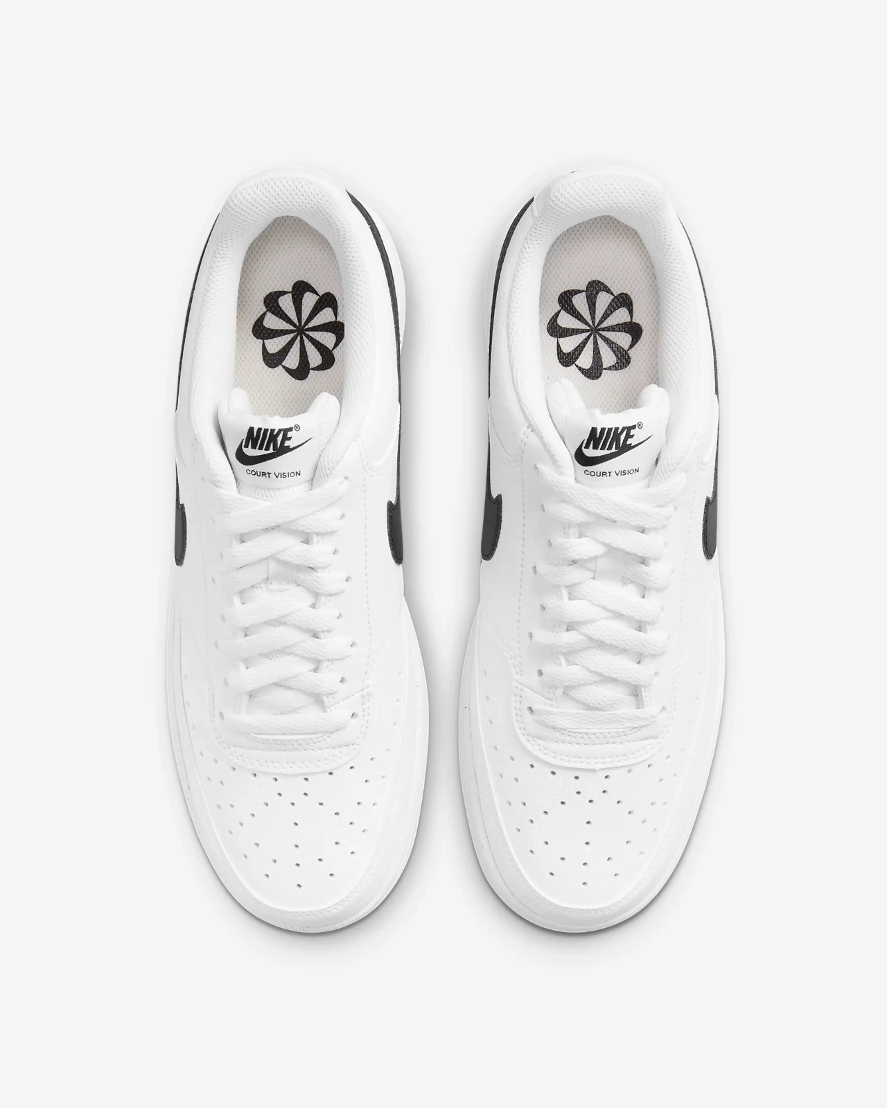 Nike Court Vision Low Next Nature DH2987-101 Sneakers Men's White Black Leather