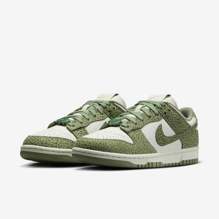 Nike Dunk Low FV6516-300 Sneakers Women's Oil Green Leather Lifestyle Shoes PSS1 (Green,11.5)
