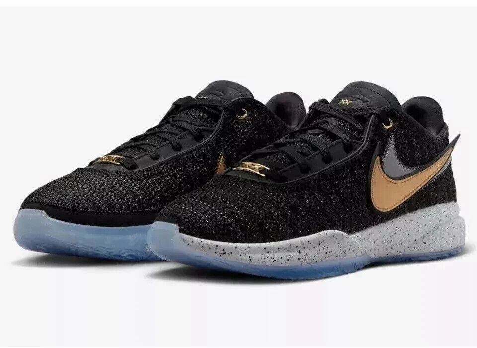 Nike LeBron 20 DJ5423-003 Sneaker Men Black Metallic Gold Basketball Shoes FD506 (Black,8.5)