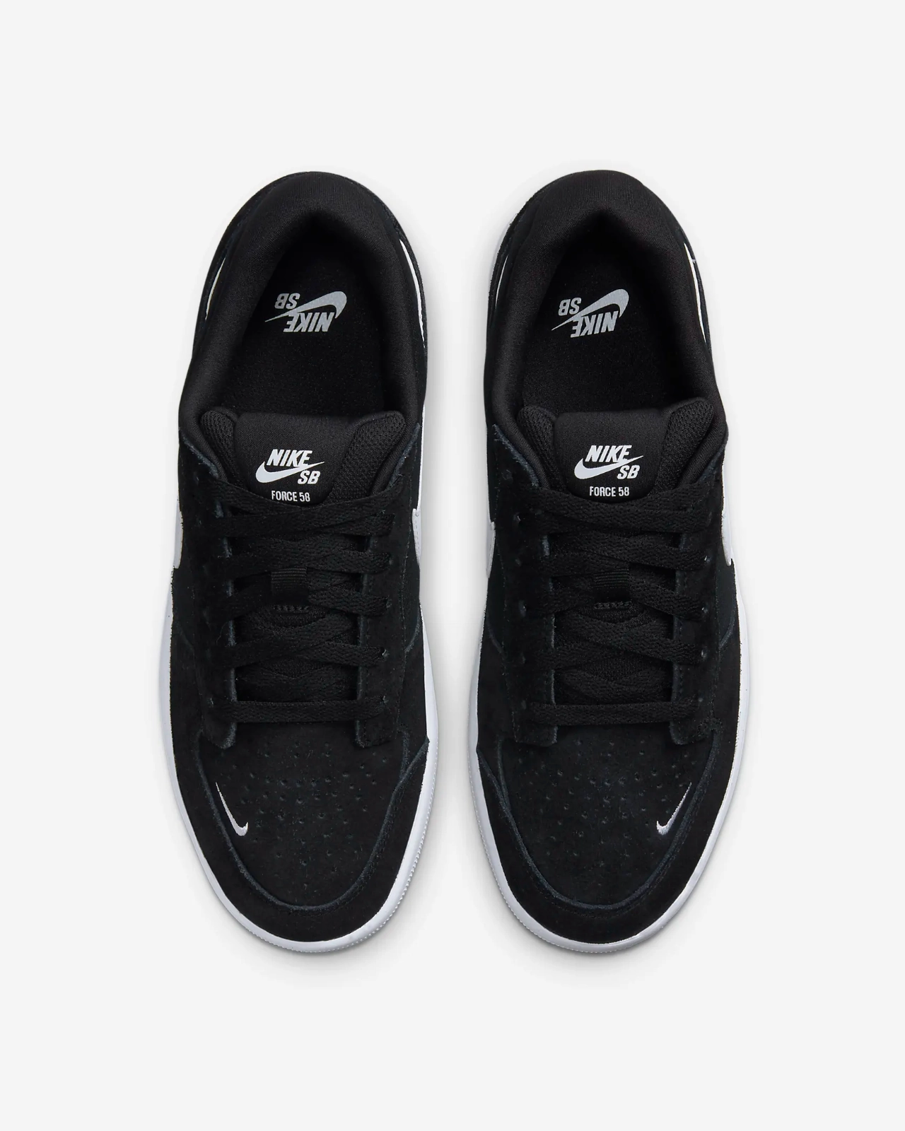 Nike SB Force 58 CZ2959-001 Sneakers Men's US 7.5 Black Suede Skateboard Shoes