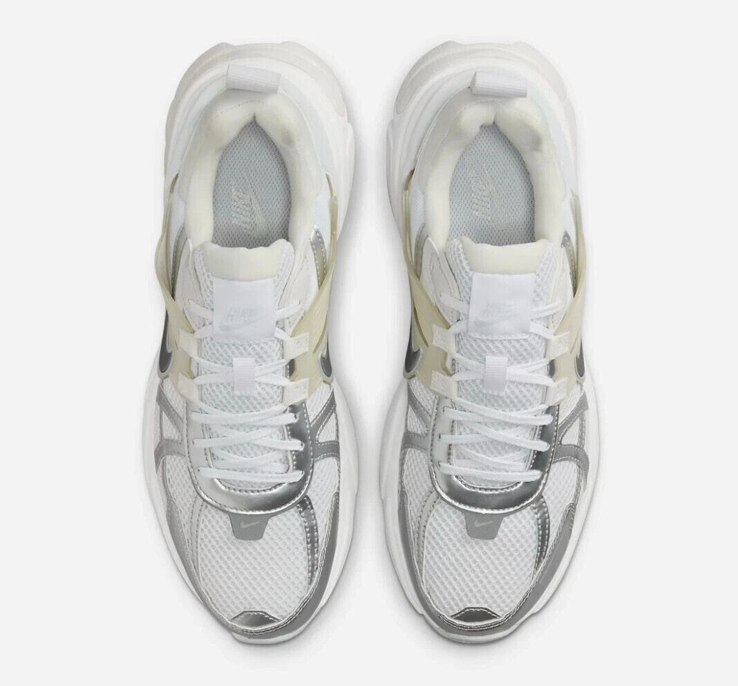 Nike V2K Run FD0736-104 Sneakers Women White Silver Low Top Running Shoes DWA645 (White,7)